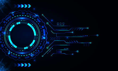 Abstract Futuristic Board with HUD, Technology Background - Illustration Vector