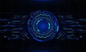 Abstract Futuristic Board with HUD, Light Technology Business Background - Illustration Vector