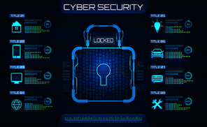 Cyber Security Concept. Lock Symbol, Privacy Information - Illustration Vector