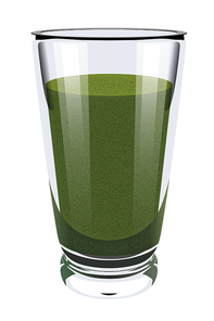 Vector realistic portrayal of high glass cup with green smoothies. Healthy eating right. Vegan 
breakfast. Balanced vegetarian diet food. Illustration of natural food.