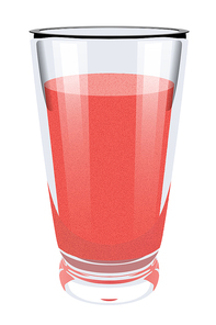 vector realistic portrayal of high glass cup with red smoothies. healthy eating right. vegan breakfast. balanced vegetarian weight loss food. illustration of natural food.