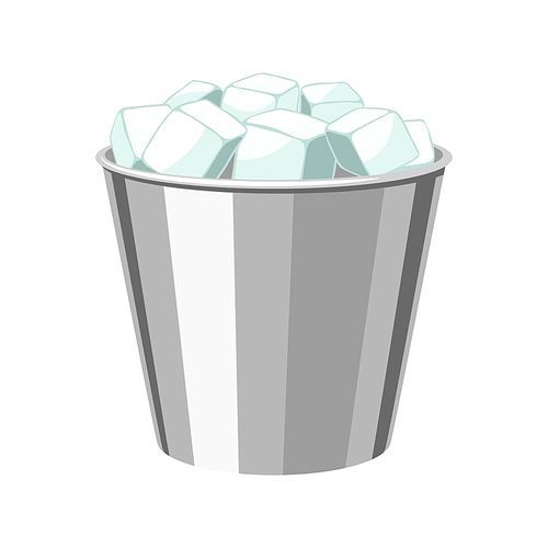 Ice bucket for cooling bottles. Alcohol bar equipment illustration.