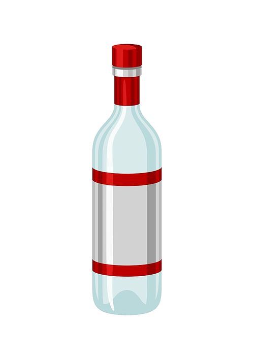 Illustration classic bottle of vodka. Icon for bars and restaurants.