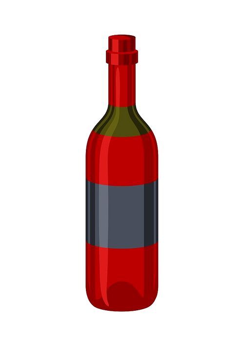 Illustration classic bottle of wine. Icon for bars and restaurants.