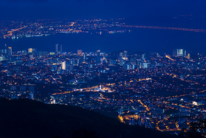 urban cityscape view from Penang Hill, Malaysia