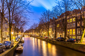 Amsterdam Canals West side sunset Netherlands