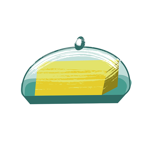 Butter. Vector illustration in flat style with unique hand drawn texture. On white background.