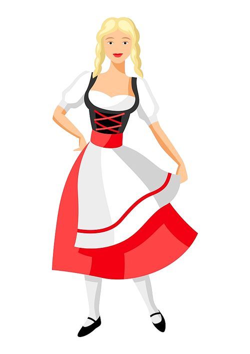 Girl in national costume of Germany. Illustration for Oktoberfest.