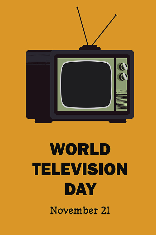 World television day. November 21. Vector illustration, poster, greeting card, banner in retro style. Vintage