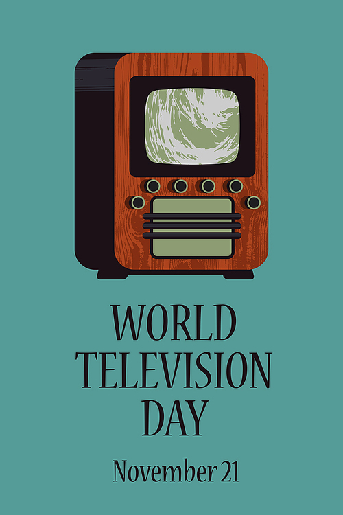 World television day. November 21. Vector illustration, poster, greeting card, banner in retro style. Vintage