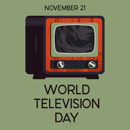 World television day. November 21. Vector illustration, poster, greeting card, banner in retro style. Vintage