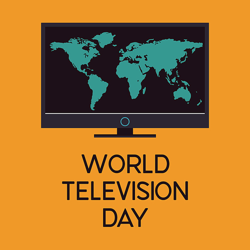 World television day. November 21. Vector illustration, poster, greeting card, banner in retro style. modern TV.