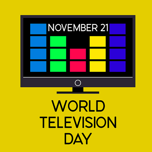 World television day. November 21. Vector illustration, poster, greeting card, banner in retro style. modern TV.