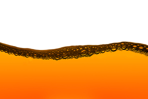 Orange fuel line with bubbles isolated on a white background.