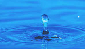 abstract background of Blue water drop falling down