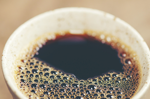 black coffee, Americano, vintage filter image