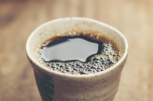 black coffee, Americano, vintage filter image