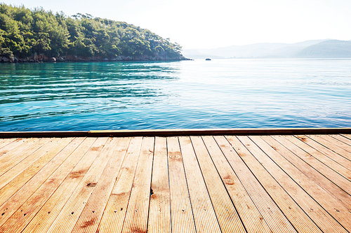 Wooden pier on the lake