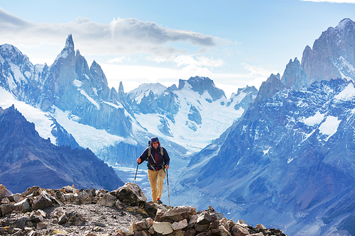 Hike in the Patagonian mountains, Argentina