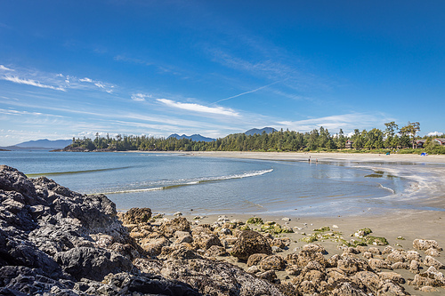 View of MacKenzie Beach near Tofino, Vancouver Island, British Columbia, Canada