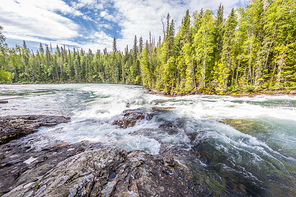 Bailey's Chute of clearwater river in Wells Gray Provincial Park, Canada