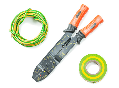 electric tools insulate stripper bunch of wire and insaltion tape