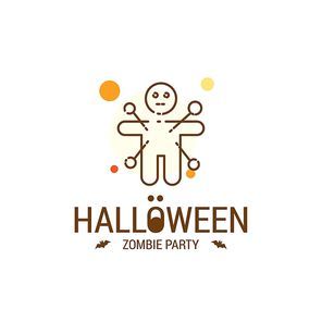 Happy Halloween design with typography and white background