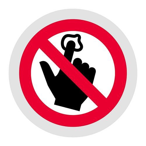 No Chewing Gum forbidden sign, modern round sticker