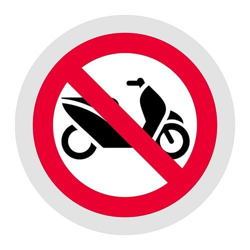 No scooter forbidden sign, modern round sticker