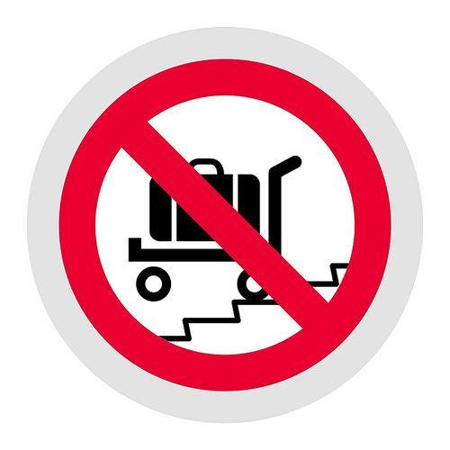 No baggage forbidden sign, modern round sticker