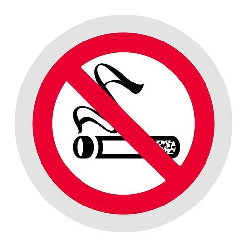 No smoking forbidden sign, modern round sticker, vector illustration for your design