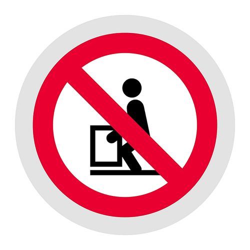 Heavy do not lift forbidden sign, modern round sticker, vector illustration for your design