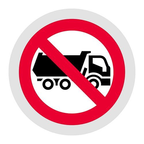 No dump forbidden sign, modern round sticker, vector illustration for your design