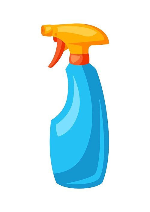 Illustration of spray bottle. Housekeeping cleaning item for service, design and advertising.