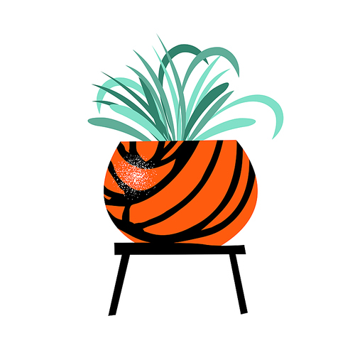 Flower in a pot. Vector illustration on a white background.