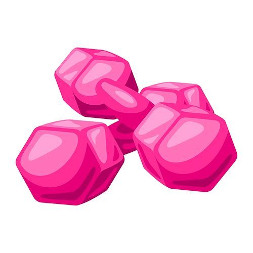 Illustration of athletic dumbbells. Fitness sport cartoon icon.