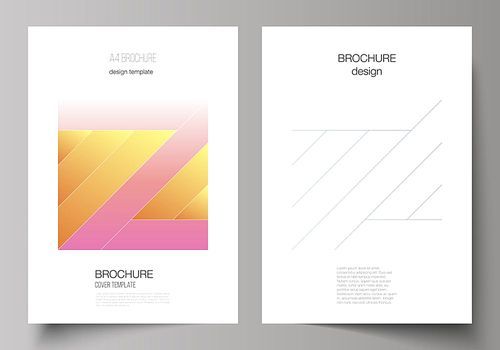 The vector illustration of the editable layout of A4 format modern cover mockups design templates for brochure, magazine, flyer, booklet, annual report. Creative modern cover concept, colorful background.