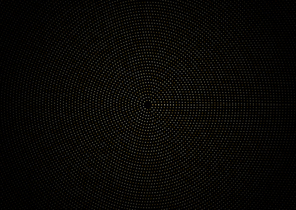 Gold glitter texture on a black background halftone style. Abstract circle retro pattern. Golden explosion of confetti digitally generated. Vector illustration