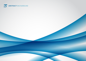 Abstract blue wave curve on white  background with space for your text. Vector illustration