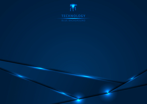 Template metallic blue and shine lighting frame layout design technology innovation concept with space your text. Vector illustration