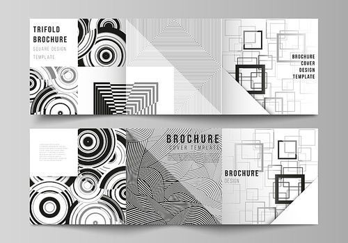 The minimal vector layout of square format covers design templates for trifold brochure, flyer, magazine. Trendy geometric abstract background in minimalistic flat style with dynamic composition