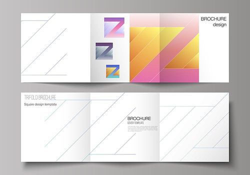 The minimal vector editable layout of square format covers design templates for trifold brochure, flyer, magazine. Creative modern cover concept, colorful background