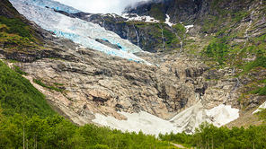 Boyabreen Glacier in Fjaerland area in Sogndal Municipality in Sogn og Fjordane county, Norway.