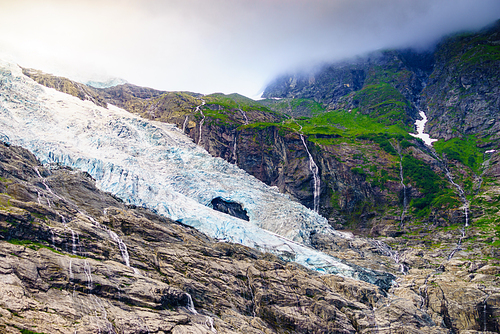 Boyabreen Glacier in Fjaerland area in Sogndal Municipality in Sogn og Fjordane county, Norway. Mountains landscape
