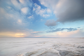 Winter landscape plain. Composition of nature.