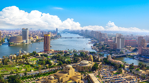 panorama of cairo cityscape taken during the  from the famous cairo tower, cairo, egypt