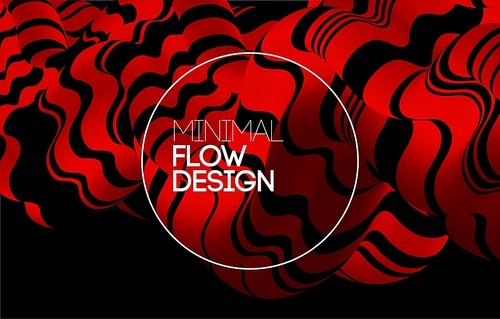 Modern red color abstract design background, Colorful Flow motion style. Distort stripe. 3D fluid