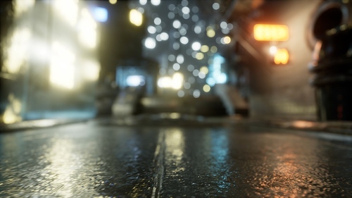 Empty City Streets on quarantine In The Rain At Night