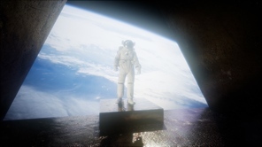astronaut on the space observatory station near Earth. elements of this image furnished by NASA