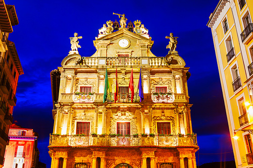 Pamplona City Council or Town Hall building in Pamplona city, Navarre region of Spain